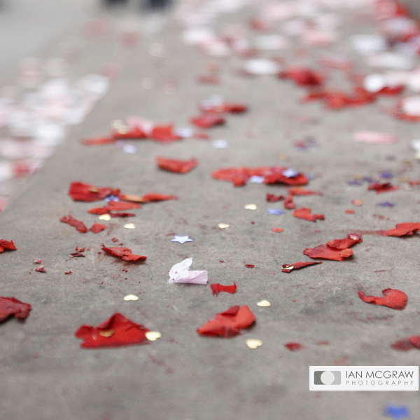 Confetti at Chelsea Town Hall - Ian McGraw LBIPP